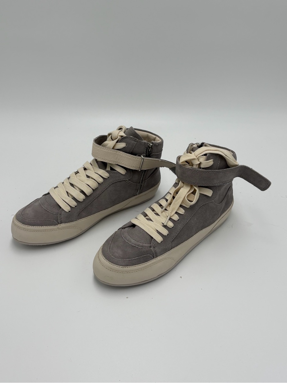 Dolce vita  Women’s High-Top Suede Sneakers in Gray and Cream